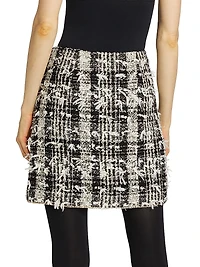 Dune Plaid Tweed Miniskirt