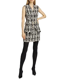 Dune Plaid Tweed Miniskirt