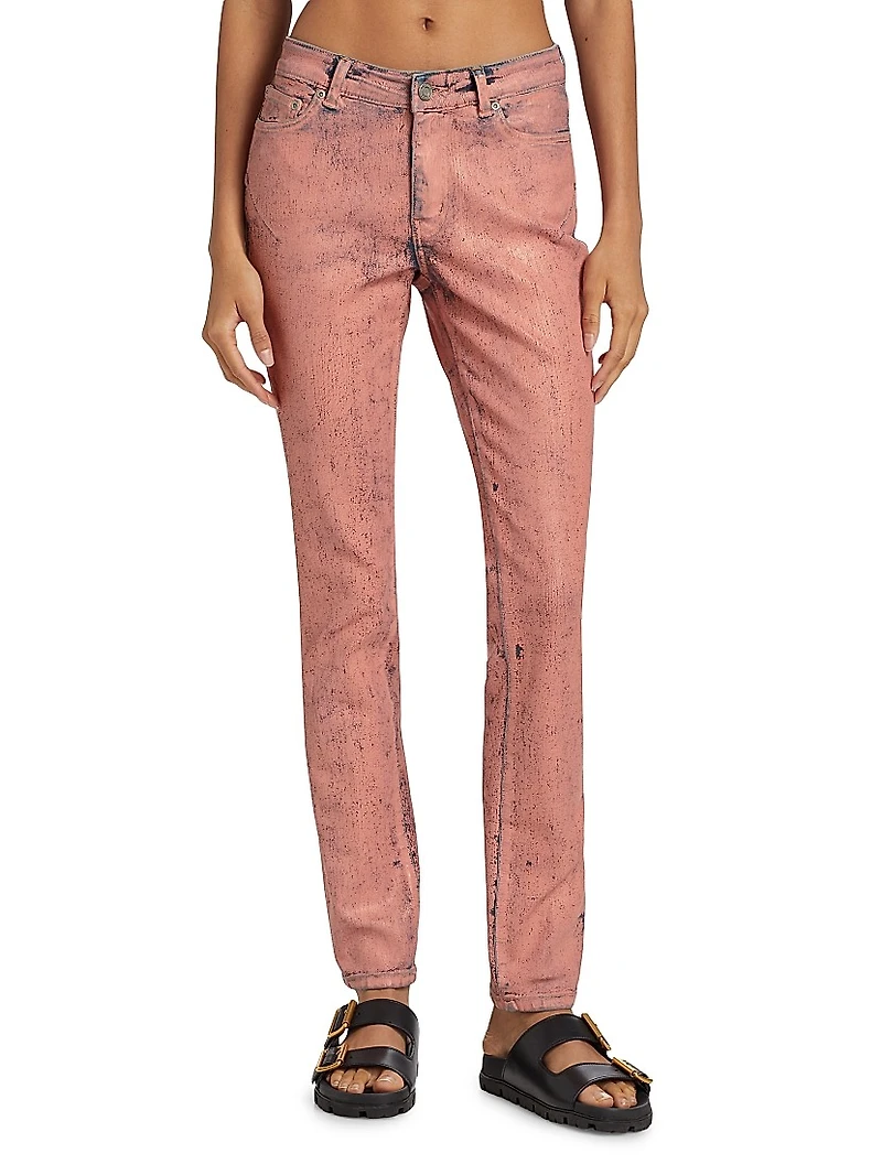 Paint Job Mid-Rise Skinny Jeans