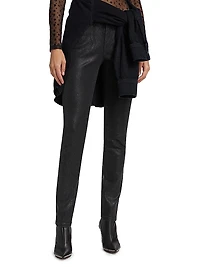 Glitter Mid-Rise Skinny Jeans