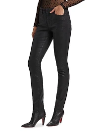 Glitter Mid-Rise Skinny Jeans