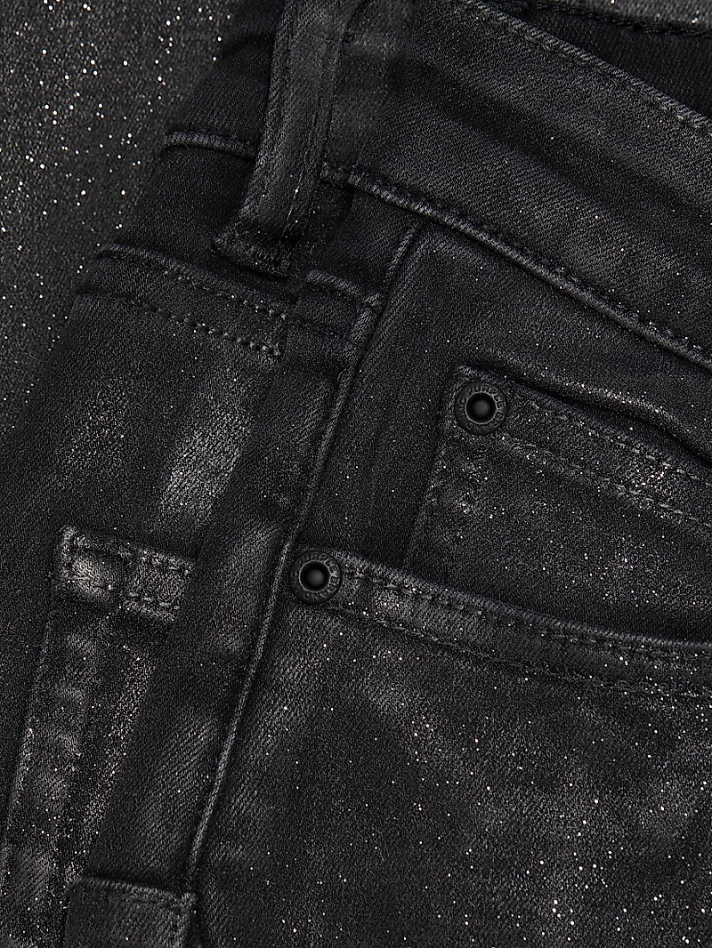 Glitter Mid-Rise Skinny Jeans
