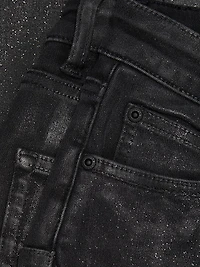 Glitter Mid-Rise Skinny Jeans