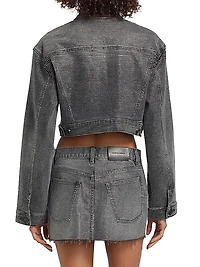 Embellished Denim Crop Jacket