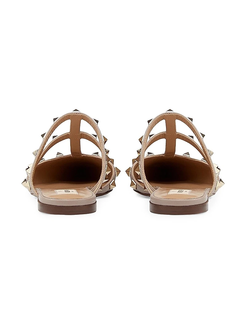 Rockstud Patent-Leather Mules