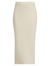 Rib-Knit Wool-Cashmere Maxi Skirt