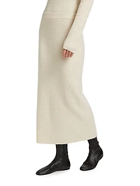 Rib-Knit Wool-Cashmere Maxi Skirt