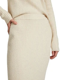Rib-Knit Wool-Cashmere Maxi Skirt
