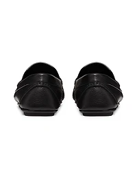 VLogo Signature Grainy Calfskin Driving Shoes