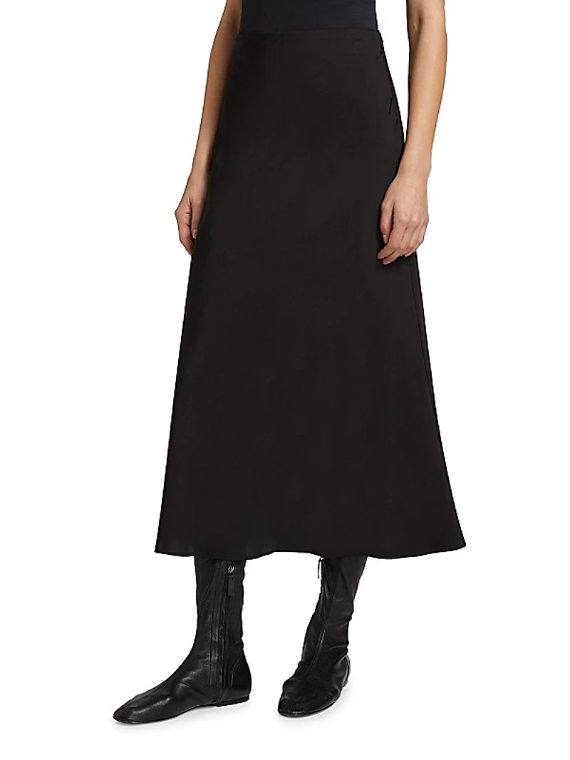 A-Line Slip Midi-Skirt