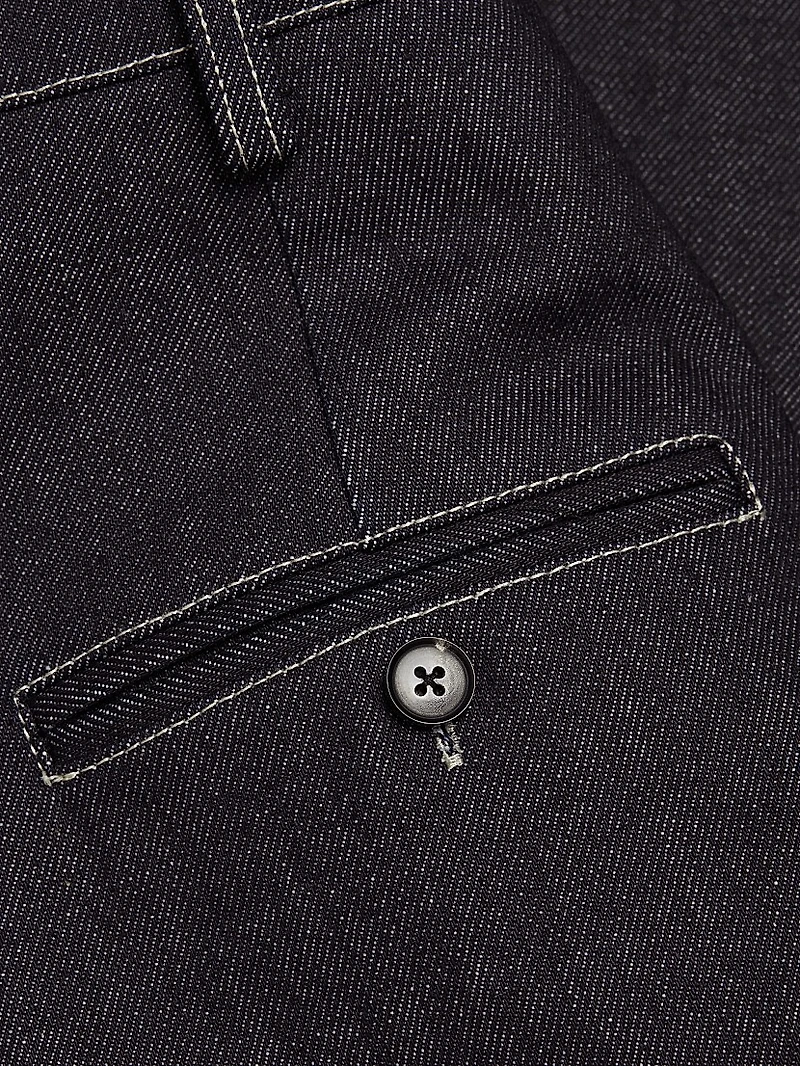 Denim High-Rise Midi-Skirt