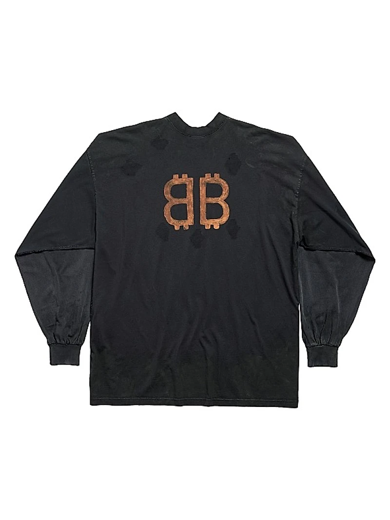 Paris Moon Double Front Long Sleeve Oversized T-Shirt