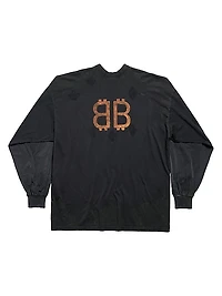 Paris Moon Double Front Long Sleeve Oversized T-Shirt