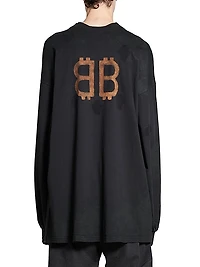 Paris Moon Double Front Long Sleeve Oversized T-Shirt