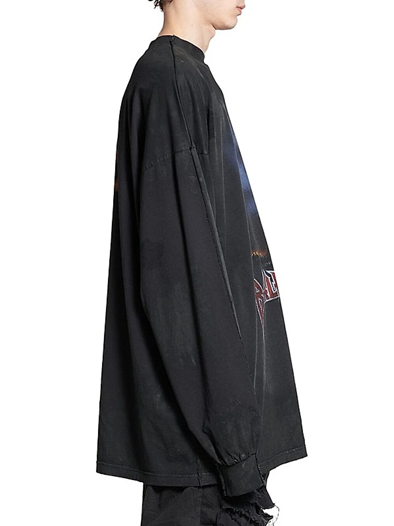 Paris Moon Double Front Long Sleeve Oversized T-Shirt