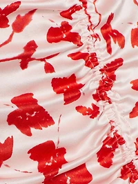 Leaf Silk Ruched Dress