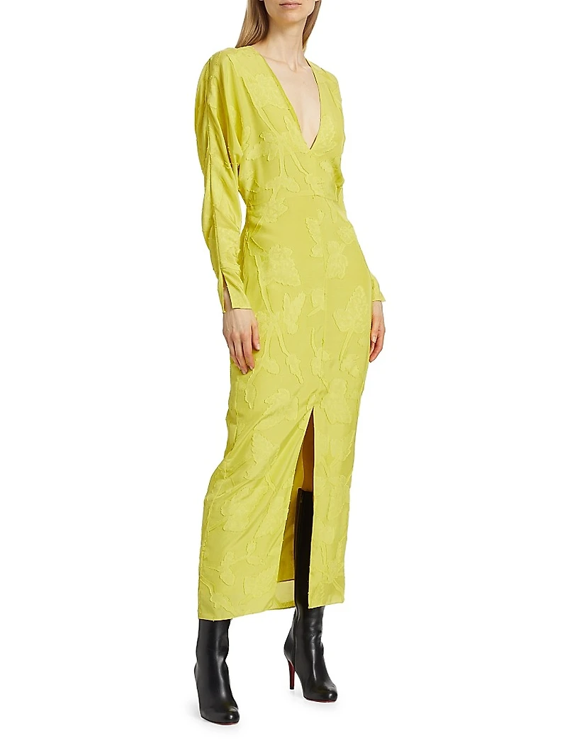 Fil Coupé V-Neck Cocktail Dress