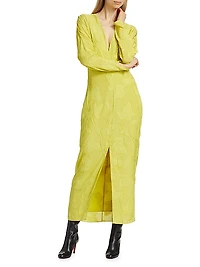 Fil Coupé V-Neck Cocktail Dress