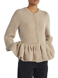Peplum Cashmere Cardigan