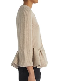 Peplum Cashmere Cardigan