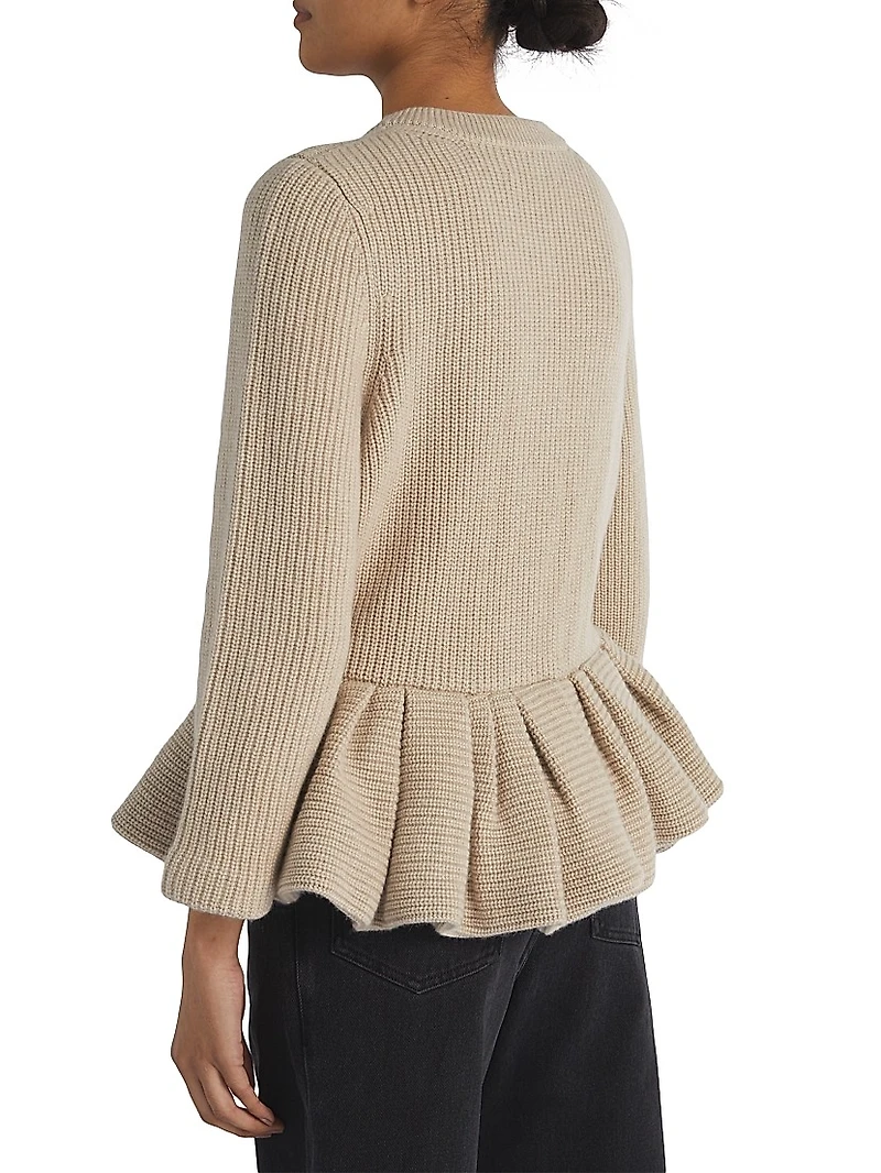 Peplum Cashmere Cardigan
