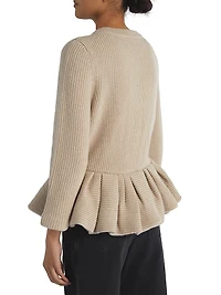 Peplum Cashmere Cardigan
