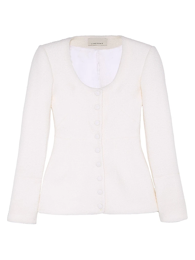 Amber Bouclé Wool-Blend Top