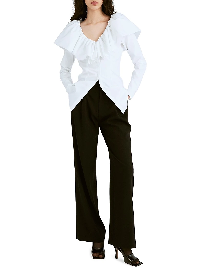 Baxter Ruffle Cotton Shirt