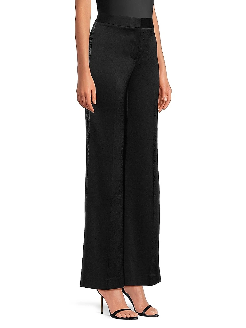 Fallon Lace Mid-Rise Flared Pants