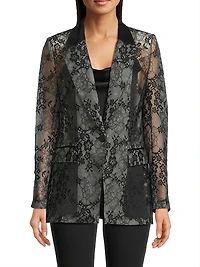 Ari Flocked Chantilly Lace Blazer