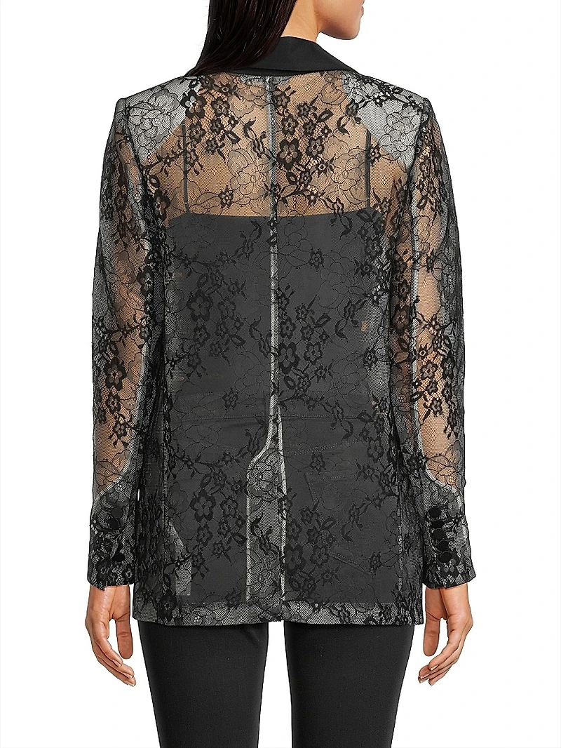 Ari Flocked Chantilly Lace Blazer