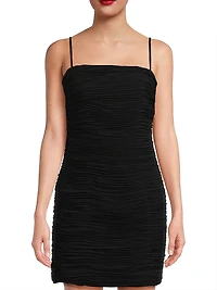 Elettra Plisse Sleeveless Minidress