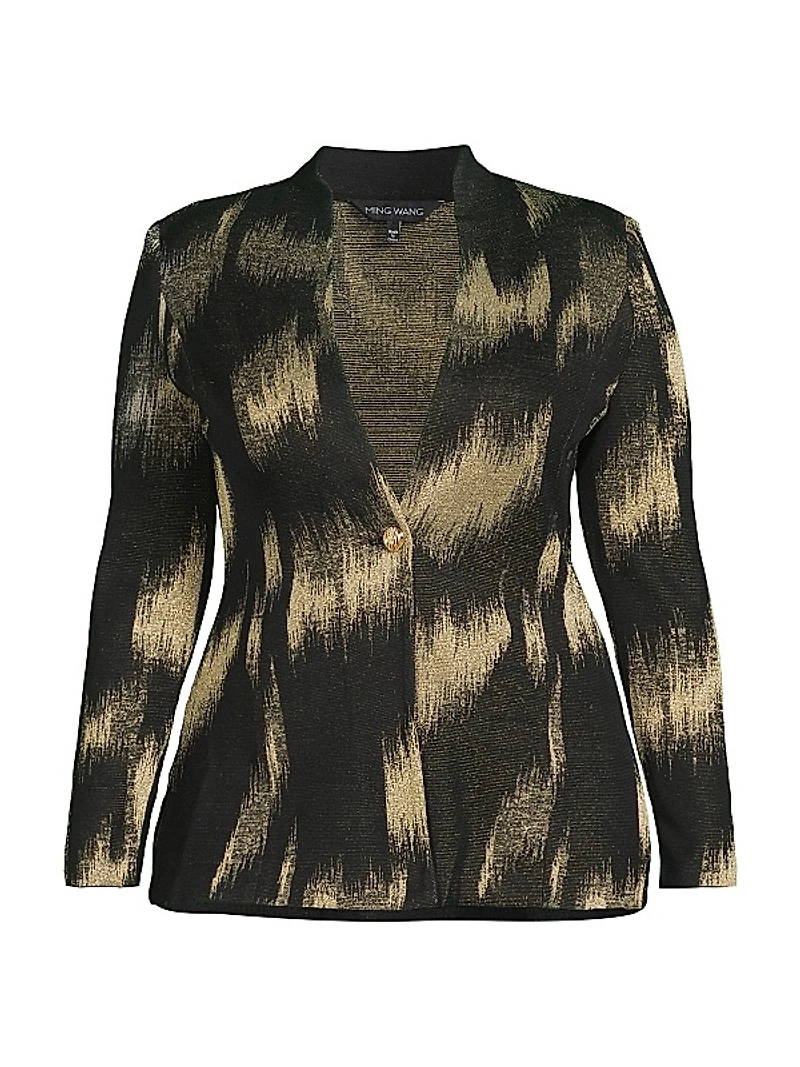 Metallic Jacquard Knit Jacket