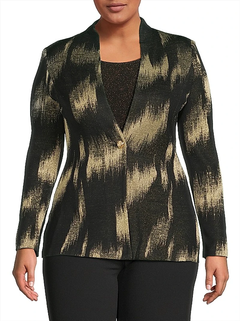 Metallic Jacquard Knit Jacket