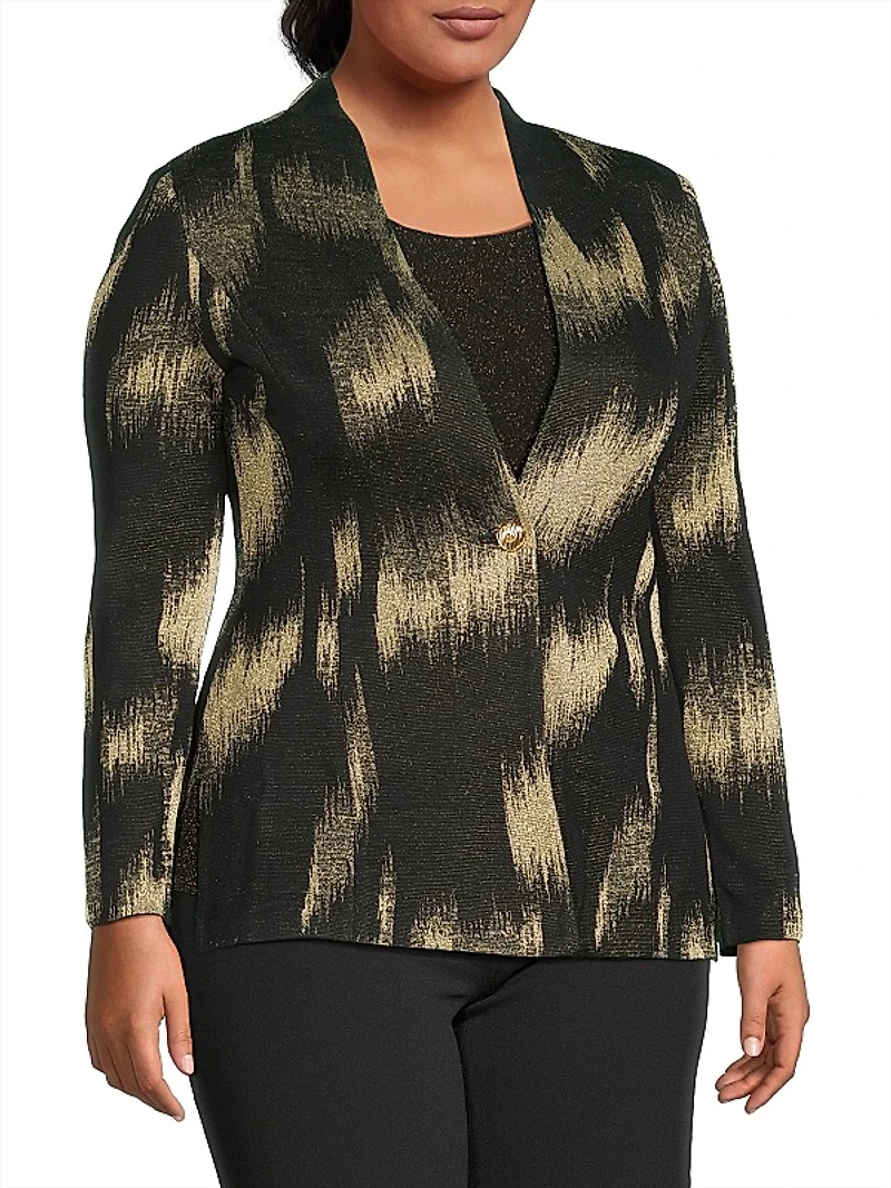 Metallic Jacquard Knit Jacket