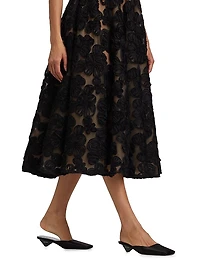 Sabrina Floral-Appliquéd A-Line Midi-Dress