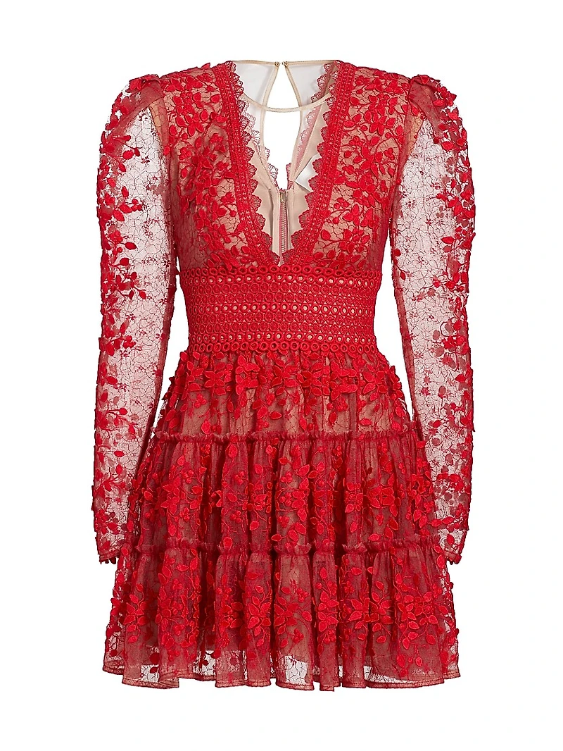 Megan Lace Tiered Minidress