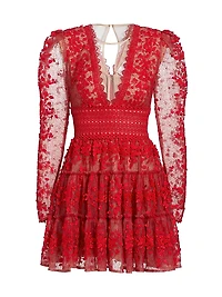 Megan Lace Tiered Minidress