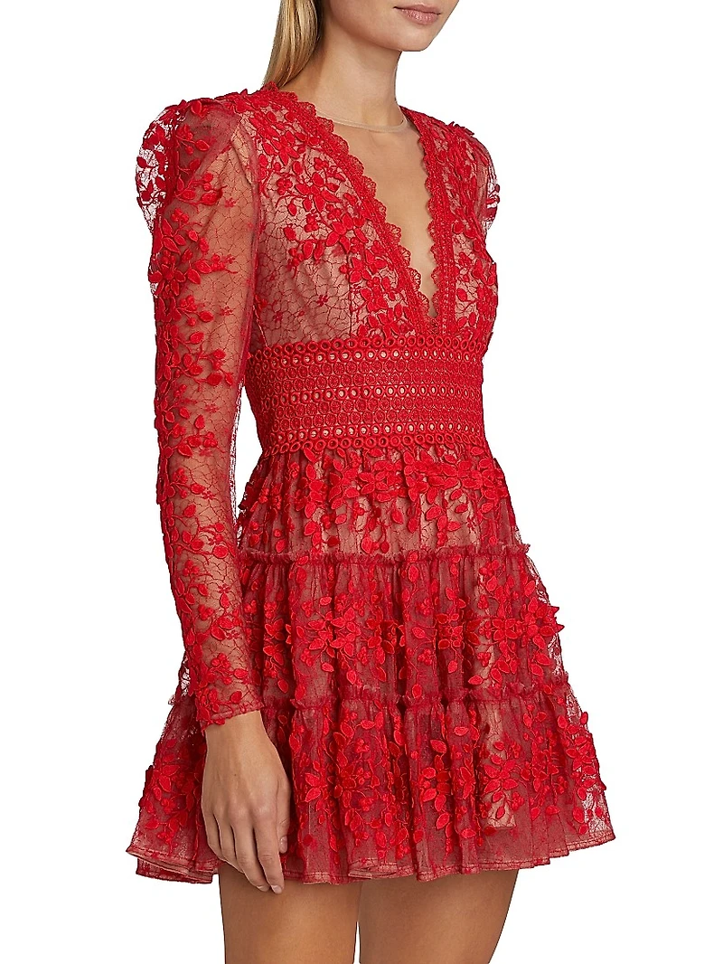 Megan Lace Tiered Minidress