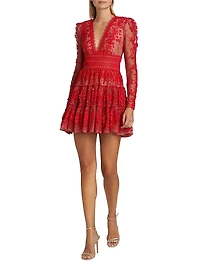 Megan Lace Tiered Minidress