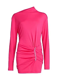 Asymmetrical Embellished Minidress