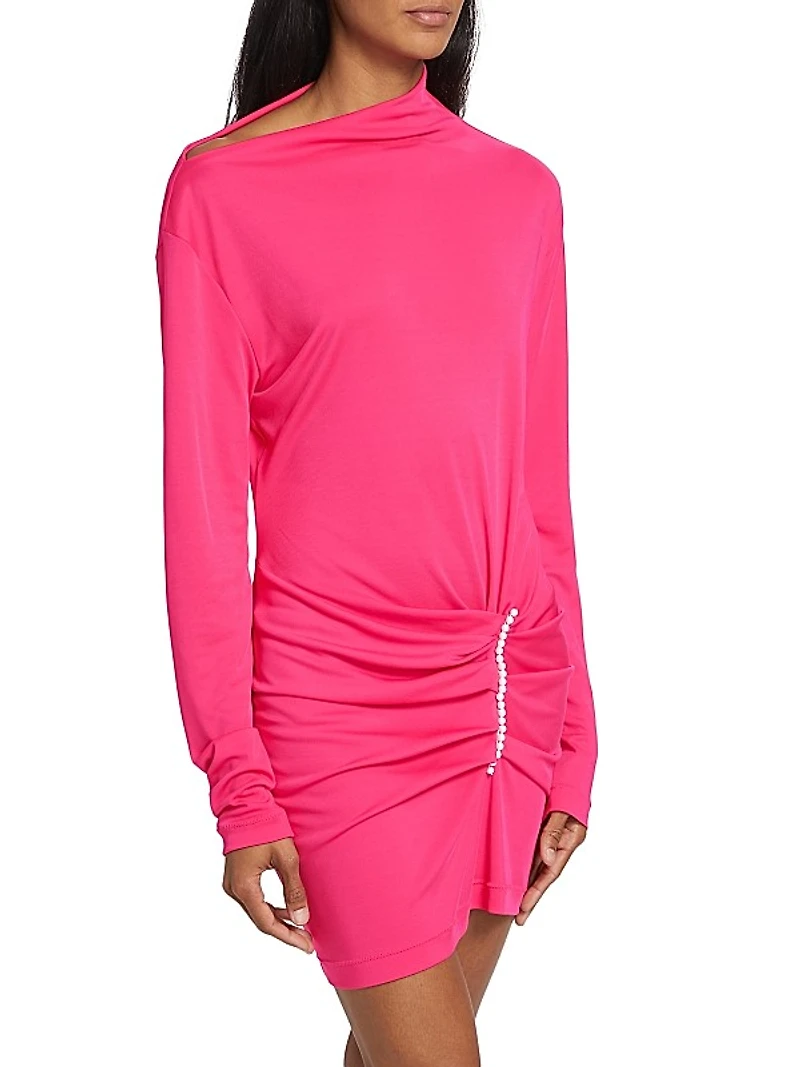 Asymmetrical Embellished Minidress