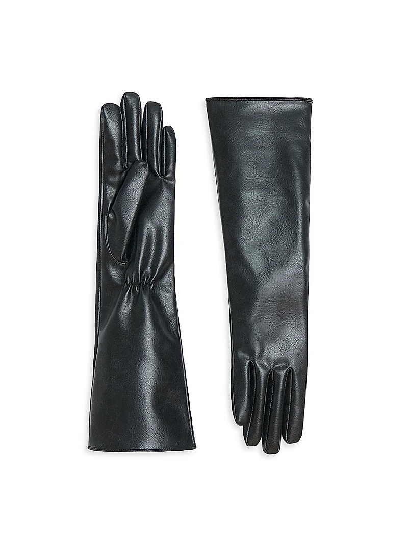 Gwen Faux-Leather Long Gloves