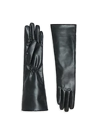 Gwen Faux-Leather Long Gloves