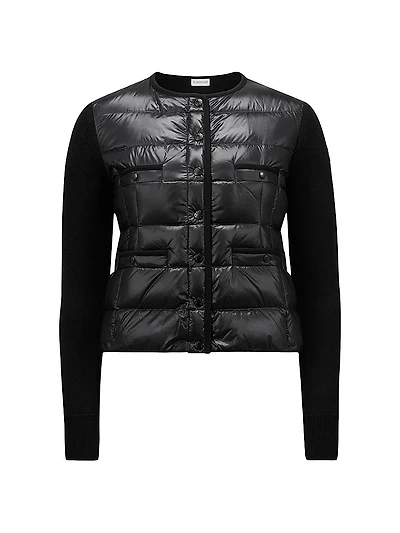 Snap Front Down Knit Cardigan