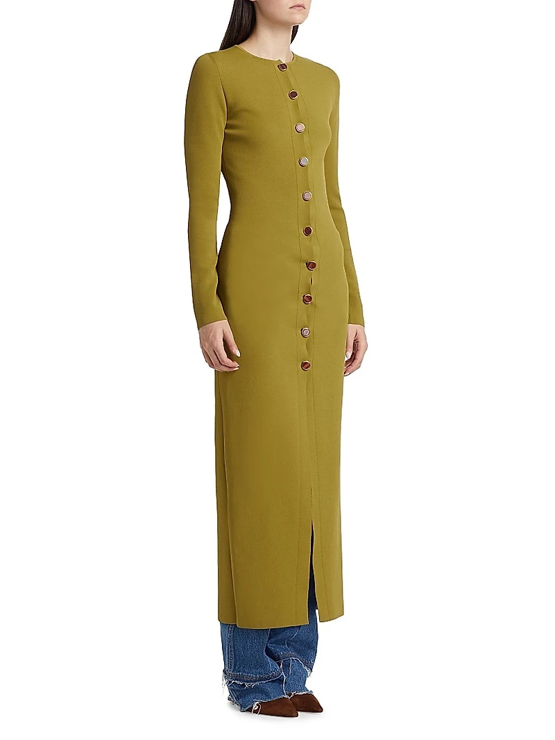 The Emm Knit Button-Front Maxi Dress