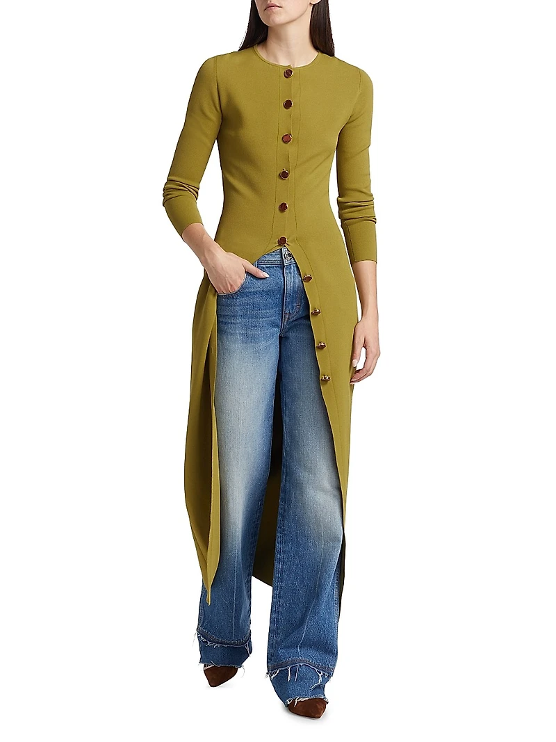 The Emm Knit Button-Front Maxi Dress