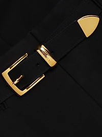 Pierce Cotton Belted Maxi Skirt