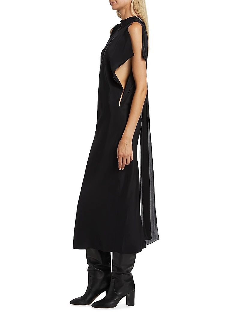 Evie Sleeveless Scarf Midi Shift Dress