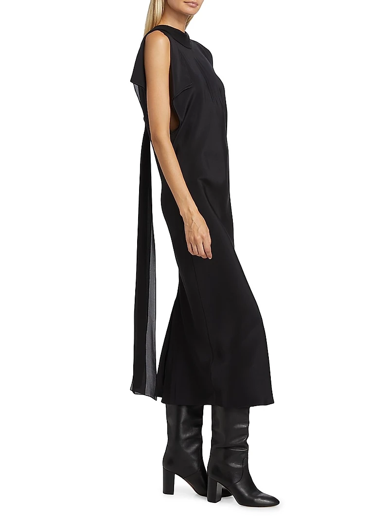 Evie Sleeveless Scarf Midi Shift Dress